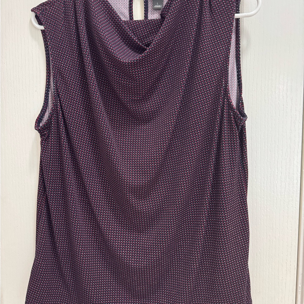 Worthington Sleeveless Drape Neck Tank - Black and White